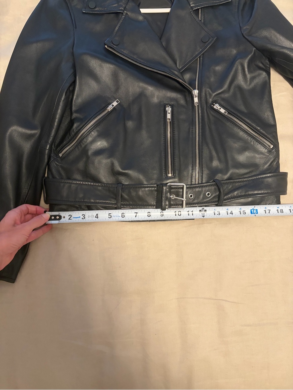 NWOT Quince 100% Top-Grain Leather Motorcycle Jacket Black - Size M - Picture 10 of 11